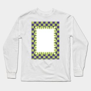 90s Checkerboard - Purple Green Long Sleeve T-Shirt